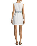 Gamasa Sleeveless Embroidered Dress, White