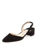 Aspro Suede Block-Heel Slingback Pump