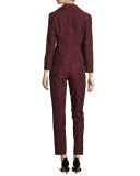 Tina Jacquard Ankle Pants, Marsala
