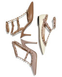 Rockstud Patent T-Strap Pump, Poudre