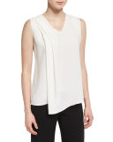 Cece Pleated Sleeveless Blouse
