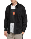 Long-Sleeve Fold-Detail Utility Shirt