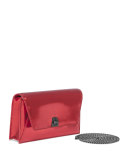 Anouk City Small Leather Envelope Clutch Bag, Scarlet Metallic