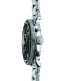 48mm Runwell Sport Chrono Watch, Stainless Steel/Black 