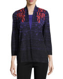 Embroidered-Shoulder Knit Jacket 