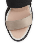 Jamie Elastic Espadrille Wedge Sandal, Alabaster/Black