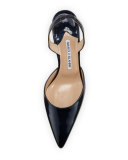 Carolyne Patent Mid-Heel Halter Pump, Navy