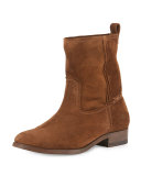 Cara Short Suede Boot, Wood