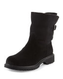 Honey Shearling Ankle Boot, Black