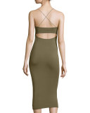 Strappy Cutout Midi Dress, Army