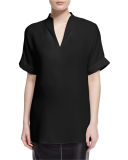 Josie Short-Sleeve Silk Blouse