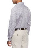 Chambray Check Sport Shirt, Gray