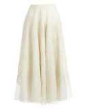 Roxanne Embroidered Midi Skirt, Cream