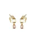 Pave Crystal Leaf Clip Earrings
