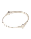 18K White Gold Pavé Blue Sapphire Handcuff Bracelet