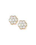 18K Gold & Diamond Floral Stud Earrings