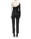 Donne High-Waist Skinny Ankle Pants, Black