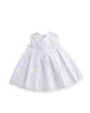 Cotton Poplin Eyelet Dress w/ Bloomers, White, Size 12-24 Months