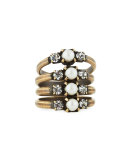 Bronson Stacked Midi Ring, Size 4