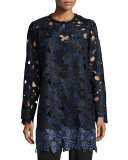Lauren Long Lace Coat, Black
