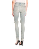Distressed Five-Pocket Jeans, Slate