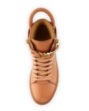100mm Bison High-Top Sneaker, Peanut
