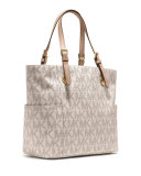 Jet Set Logo Monogram  Item Tote Bag, Vanilla