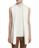 Shawl-Collar Wool Vest, White