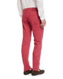 Twill Five-Pocket Pants, Watermelon Red