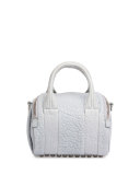 Mini Rockie Leather Satchel Bag, Powder