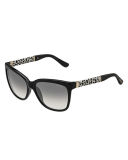 Cora Leopard-Print Square Sunglasses