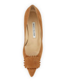 Bottopla Square-Detail Suede Pump, Luggage
