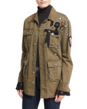 Canyon Embellished Shirt Jacket, Olive