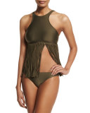 Fringe Benefits High-Neck Tankini Swim Top