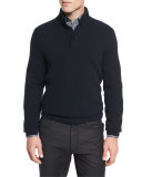 Ribbed Yak Sweater, Navy