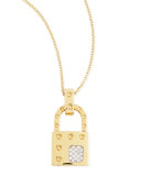18k Yellow Gold Pois Moi Dia Lock Necklace