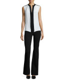 Alana Flare-Leg Pants, Black
