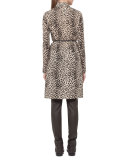 Belted Cheetah-Print Shirtdress, Date/Steppe 