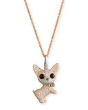 Wang Wang Dog Pendant Necklace with White Diamonds