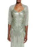 Eve Sequined Tulle Bolero, Azure