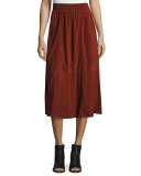 Mina Suede Midi Skirt, Red Rocks