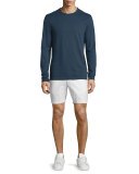 Striped Slub-Knit Long-Sleeve T-Shirt, Midnight