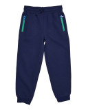 Zachary Fleece Drawstring Track Pants, Midnight Melange, Size 4-10