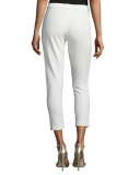 Ponte Slim Ankle Pants, Ivory 