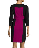 3/4-Sleeve Colorblock Sheath Dress