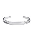 Men's Chevron Cuff Bracelet, Silver