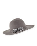 Jeanne Felted Wool Hat, Gray/Silver