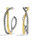 Crossover Hoop Earrings with Gold