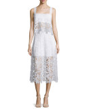 Tori A-Line Lace Midi Skirt, White