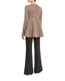 Cozy Crewneck Cardigan, Taupe